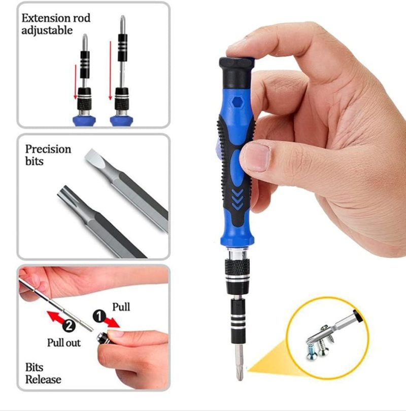 A-Xintong 180 en 1 ensemble de tournevis de précision, kit d’outils de réparation magnétique multifonction en acier au chrome vanadium pour téléphone mobile, horloge, ordinateur portable, tablette, montre, lunettes, appareil électronique numérique. | Verseurs à Embouts Multiples