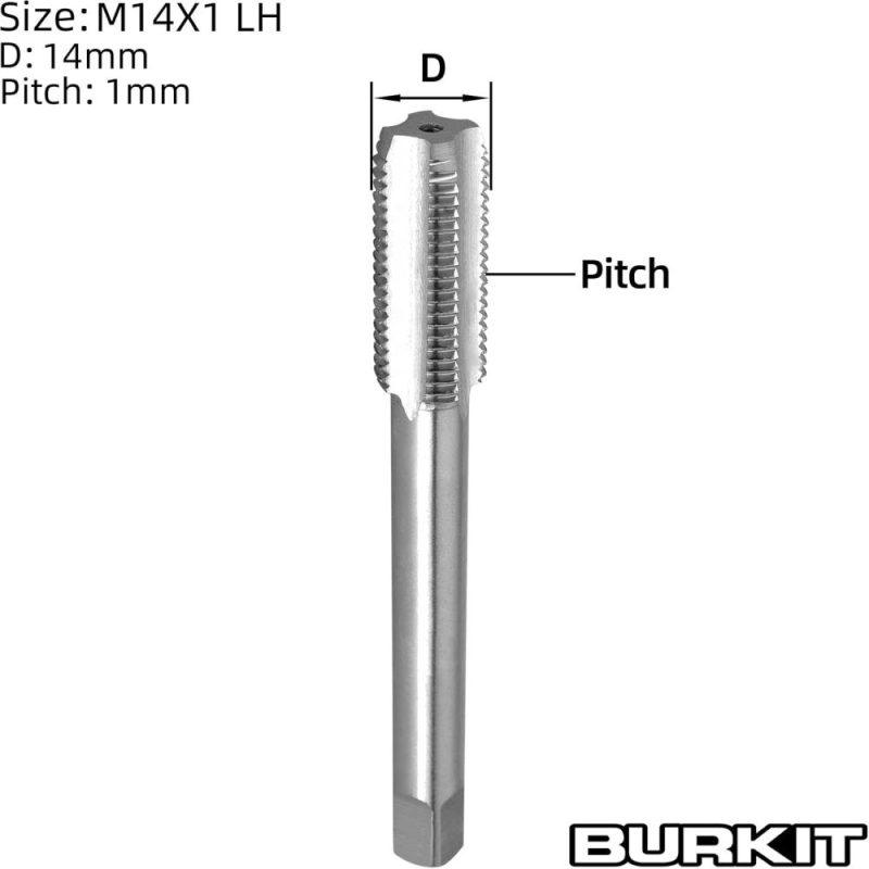 Burkit M14 X 1 Fil à gauche, taraud HSS M14 X 1.0 à cannelures droites | Tarauds de Filetage