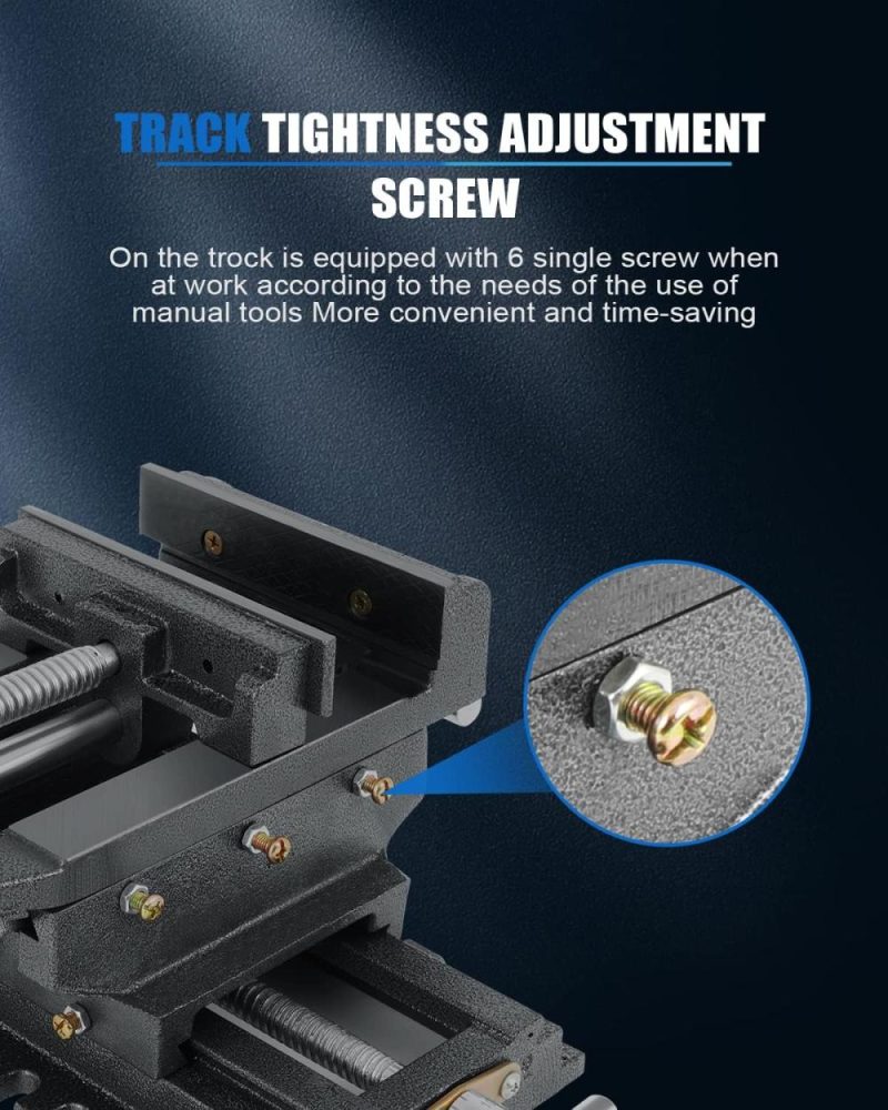 Étau à glissière croisée de 6 pouces pour perceuse à colonne, largeur de mâchoire de 6 pouces, ouverture maximale de mâchoire de 6,1 pouces, étau de montage sur banc à vis à deux voies, outil de serrage pour machine de fraisage CNC en bois. | Étaux