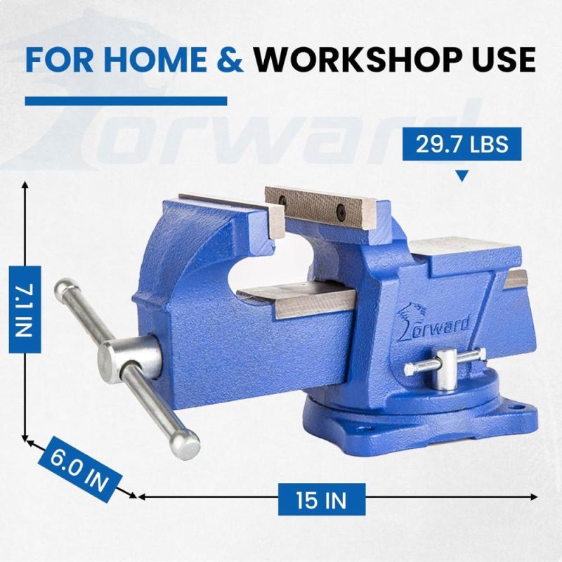 Étau de banc à usage général 6" de largeur de mâchoire, 5" d’ouverture maximale | Étaux