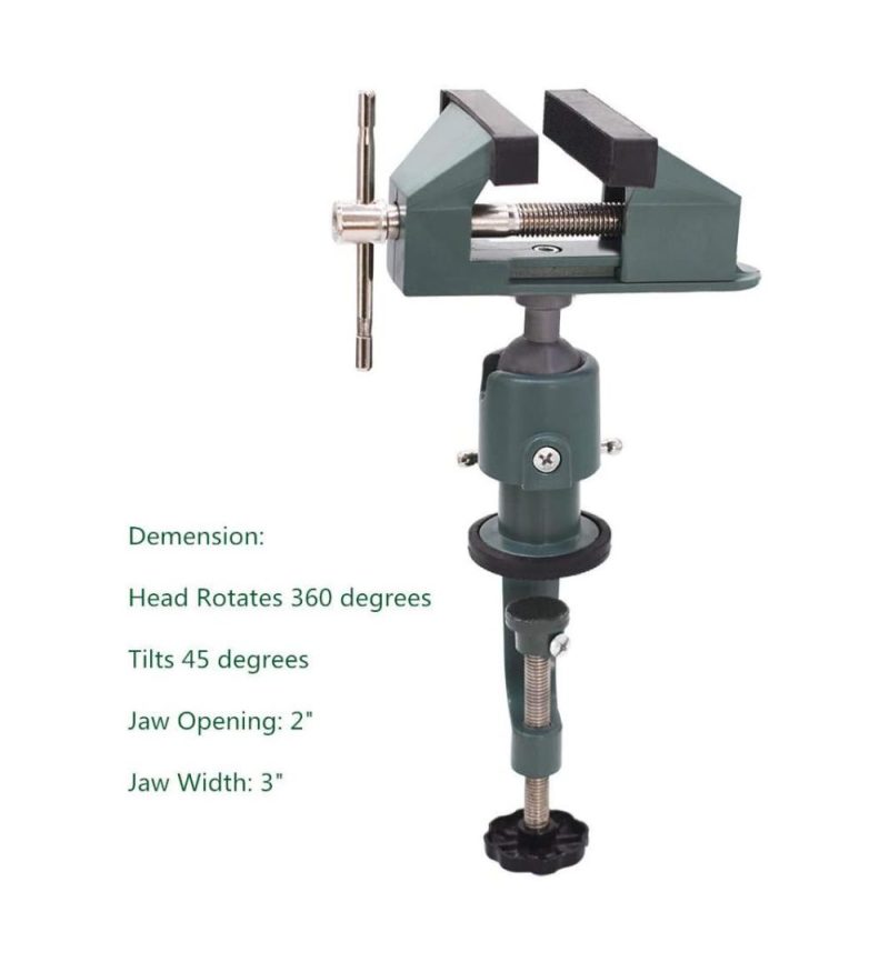 Étau de banc universel en aluminium de 3" avec rotation à 360 degrés, idéal pour maintenir de petites pièces dans les domaines de la bijouterie, des loisirs, de la modélisation, de l’électronique et plus encore. | Étaux