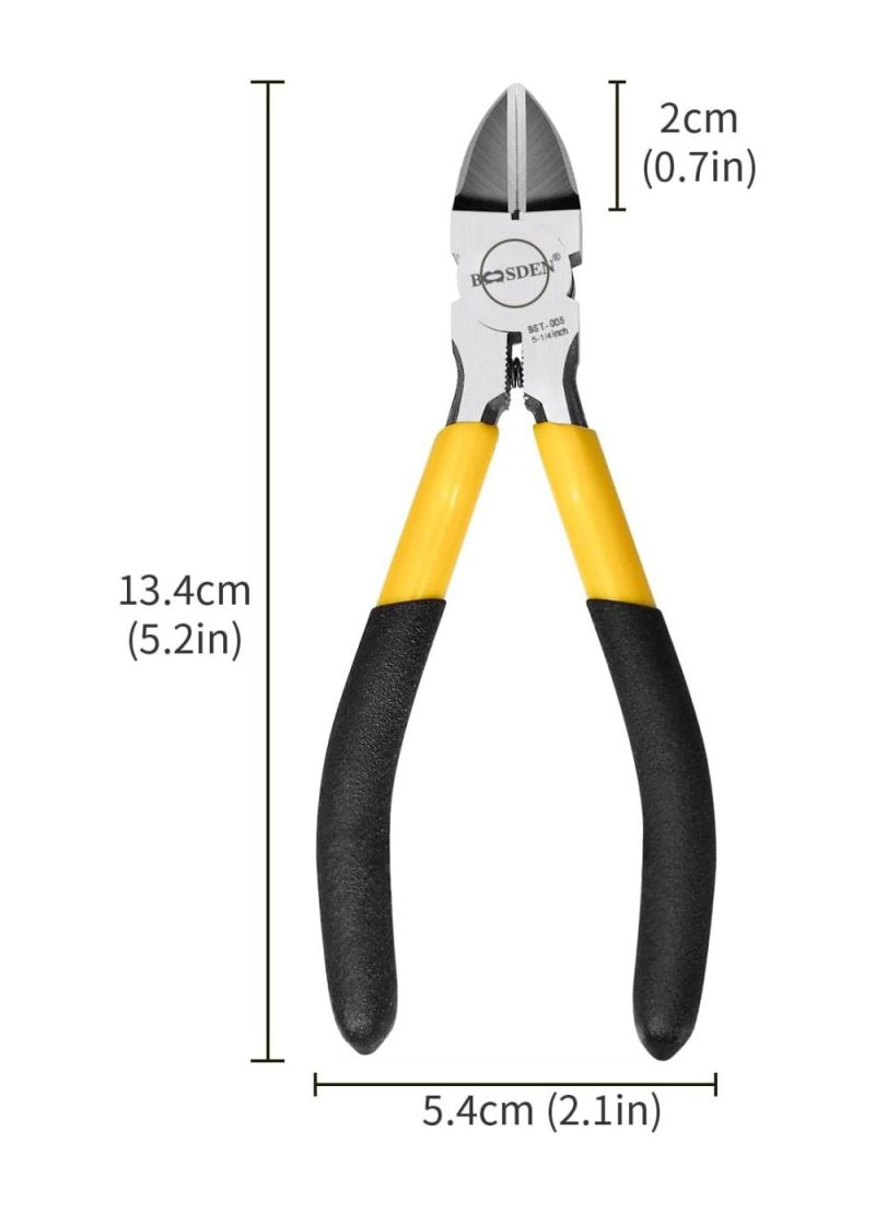 Cisailles à fil de 5", pack de 5, pinces de coupe de précision, ciseaux à fil ultra tranchants, coupe-fils à ressort, pinces coupantes diagonales pour la fabrication de bijoux et le bricolage, ensemble de cisailles à fil. | Pince à Découper Sur le Côté