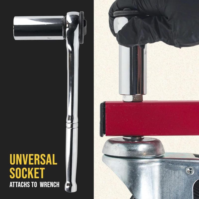 Clé à douille universelle, 1/4 » – 3/4 » (7-19 mm) – Outil de réparation multifonction professionnel avec adaptateur pour perceuse – Gadget à cliquet pour serrer et desserrer écrous, boulons, vis, crochets, fixations | Clé à Douille