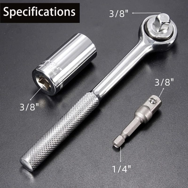 Clé à douille universelle super, outils de prise, clé à cliquet multifonction, adaptateur de mèche de perceuse 1/4"-3/4" (7 mm-19 mm) ensemble de 5 pièces, outils de réparation professionnels, cadeaux pour papa, hommes, Noël, cadeau pour les pères. | Clé à Douille