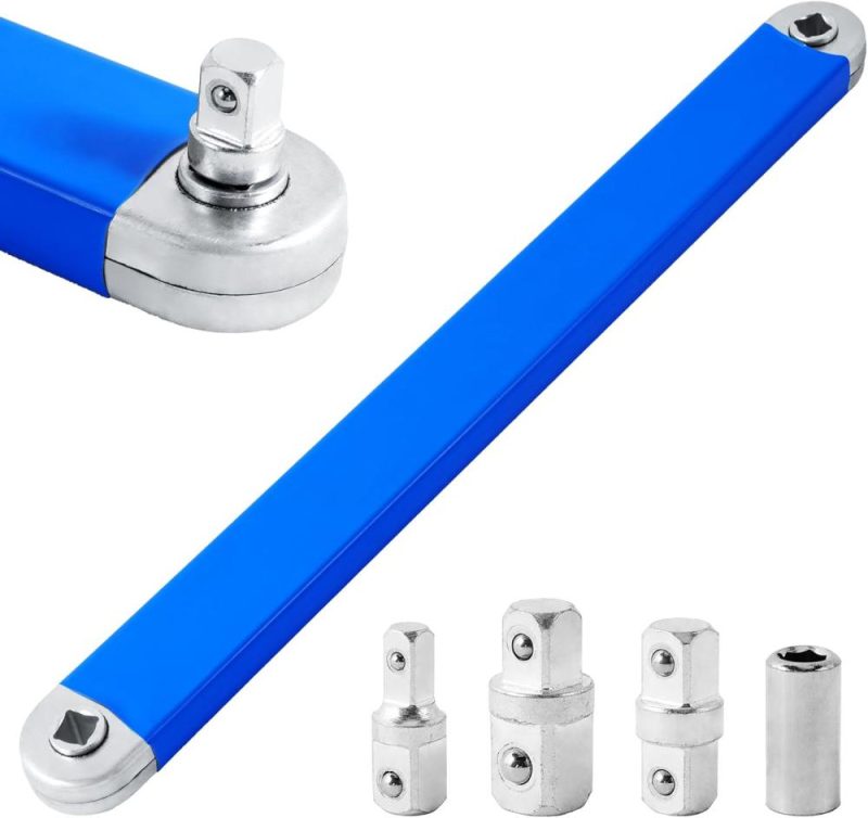 Clé à molette à rallonge décalée étroite, ensemble d’outils d’extension de clé à douille de 15 » prêt à l’impact avec adaptateurs de transmission carrés de 1/2 », 1/4 » et 3/8 » et adaptateurs de transmission de perceuse de 1/4 », conçue pour les espaces difficiles et étroits. | Clé à Douille