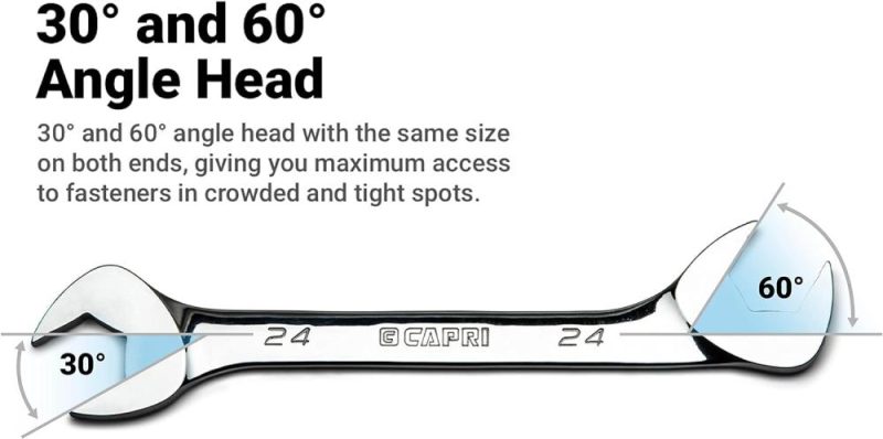 Clé à molette ouverte de 10 mm, angles de 30° et 60°, métrique | Ouvertes