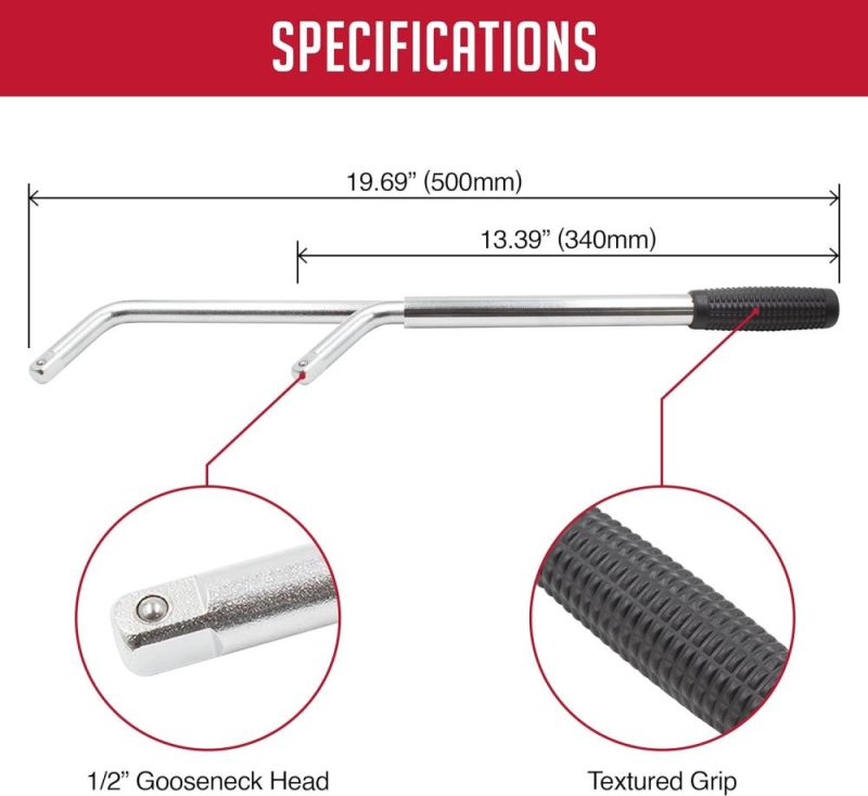 Clé à molette télescopique extensible avec douilles en chrome vanadium Cr-V, tailles de douilles à paroi fine longues 17 mm, 19 mm, 3/4", 21 mm, 3/16", 23 mm, 7/8", convient à presque tous les véhicules. | Clé à Douille