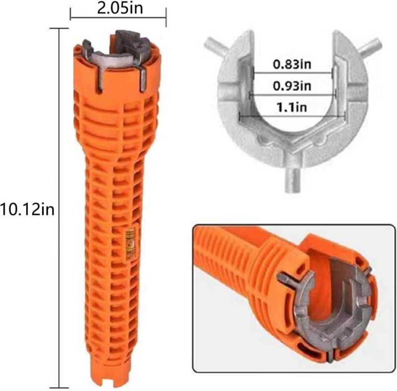 Clé à robinet et à évier, outil à clé multi-usages pour robinet, clé de lavabo pour plomberie avec niveau à bulle pour plombiers | Clé à Pipe