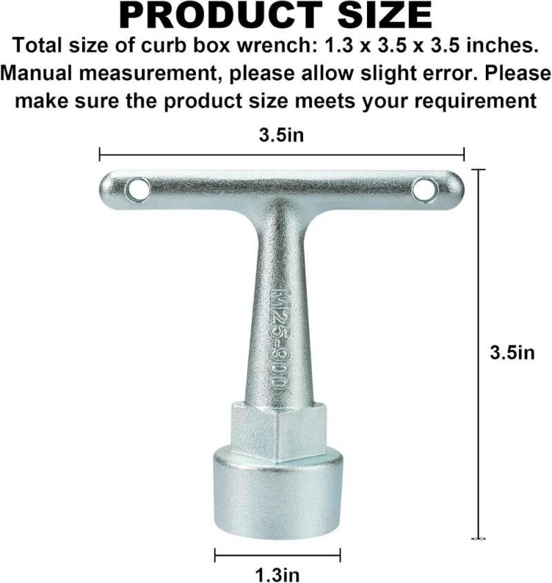 Clé de robinet d’arrêt, clé de compteur d’eau pour boîtes de trottoir pentagonales, clé de ville pour robinet d’arrêt, clé de boîte de trottoir pentagonale, clé de compteur pour prise pentagonale. | Clé à Coffret