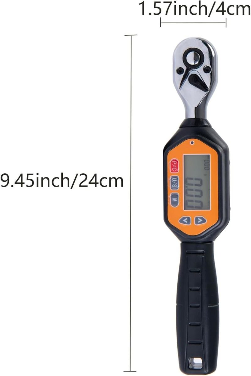 Clé dynamométrique numérique 3/8 pouce, plage de 1,3 à 44,25 lb-pi, précision dans le sens horaire ±2% / dans le sens antihoraire ±2,5%, calibrée avec LED et buzzer (15,93-531,04 lb-pi) (1,8 à 60 Nm) | Clés Dynamométriques