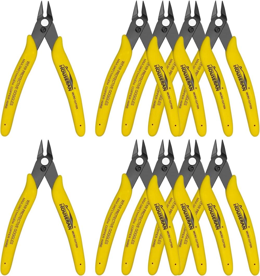 Coupe-fils à fleur, pack de 10, pinces micro coupe-fils à fleur de 5 pouces avec ressort, coupe-fils latéraux, mini coupe-fils, modèle de coupe-fils à fleur pour la fabrication de bijoux, modèles en plastique, attaches de câble, électronique. | Pince à Découper Sur le Côté