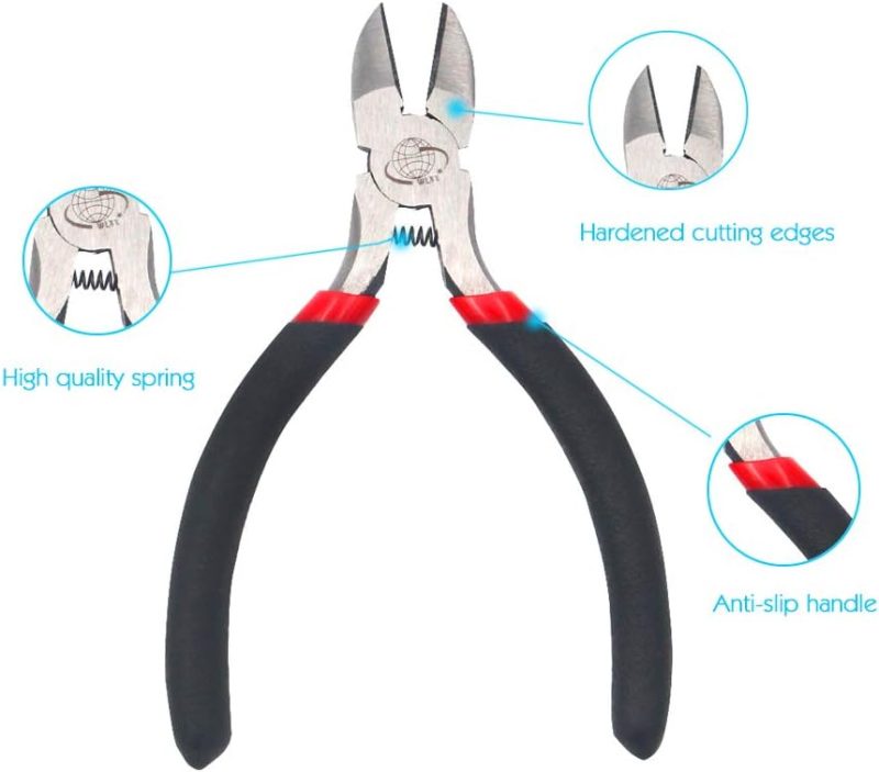 Coupe-fils Pince coupante diagonale Mini pince de précision coupe-câble pour la coupe de fils et câbles électroniques, pack de 3 | Pince à Découper Sur le Côté