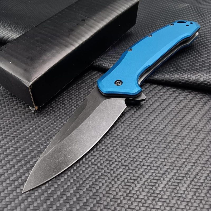 Couteau de poche bleu, lame en acier 9Cr13Mov de 3,15", poignée en aluminium T6, couteau pliant avec flipper assisté Speedsafe et clip de poche réversible, couteau EDC à verrouillage liner pour la chasse. | Couteaux