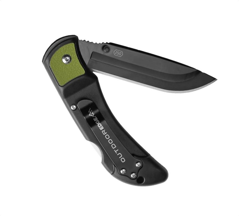 Couteau de poche pliant Razor Edc Lite avec clip | Couteau compact à lame remplaçable de 2,5" avec lames Razorsafe | Parfait petit couteau pour hommes, femmes, travail et camping (vert, 2 lames noires) | Couteaux