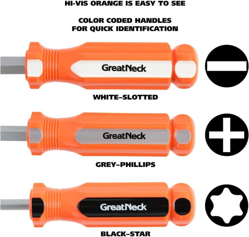 Ensemble de 24 tournevis 73777, Torx, décalé, Phillips et fente, kit magnétique, poignée en acétate résistante aux chocs avec design cannelé pour une prise sûre. | Sets de Tournevis