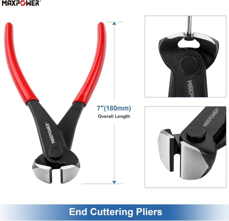 Ensemble de 3 pièces de tire-clous, pinces à couper à l’extrémité de 9 pouces, pinces à couper à l’extrémité de 7 pouces, pincers de charpentier de 8 pouces. | Pince à Découper Sur le Côté