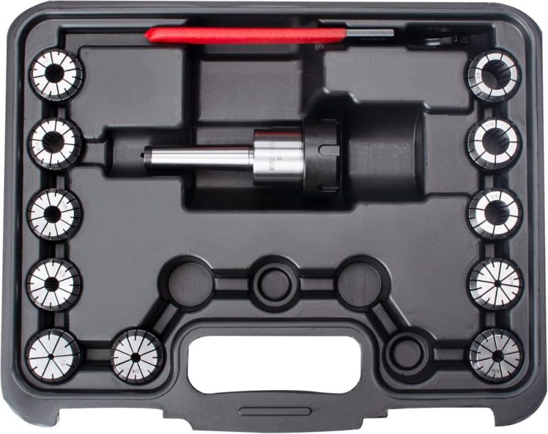 Ensemble de mandrins à collet Mt2 Er32 avec 11 pièces de collets Er32, 1 pièce de porte-outil à tige Bridgeport Mt2 et 1 clé. | Collets