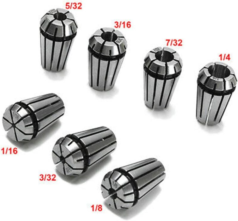 Ensemble de pinces à ressort Er11 de 7 pièces de 1/16 po à 1/4 po pour le maintien de pièces CNC, gravure et fraisage, outil de tour. | Collets