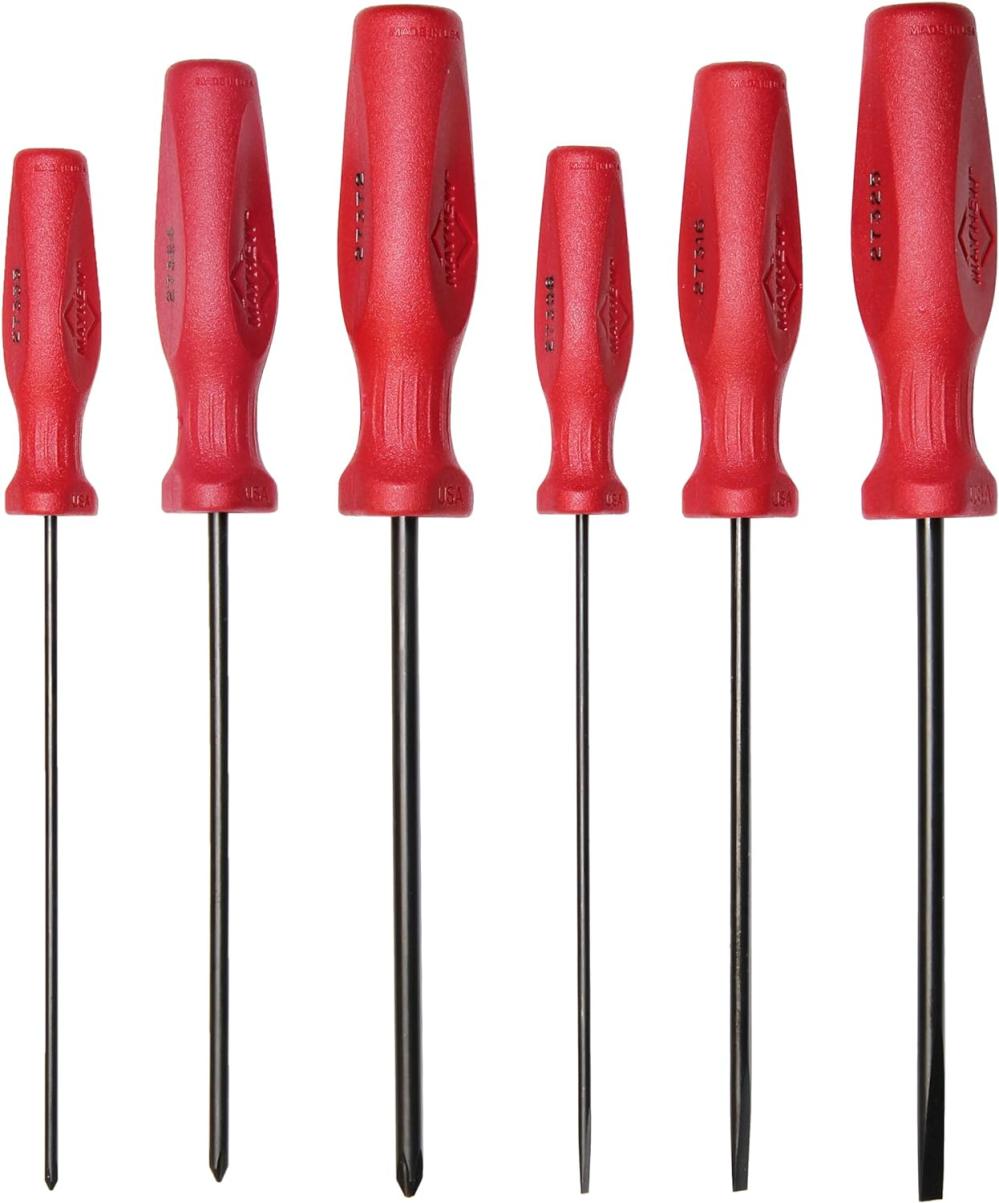 Ensemble de tournevis à fente et Phillips 27021Lt Usa, rouge, 6 pièces | Sets de Tournevis