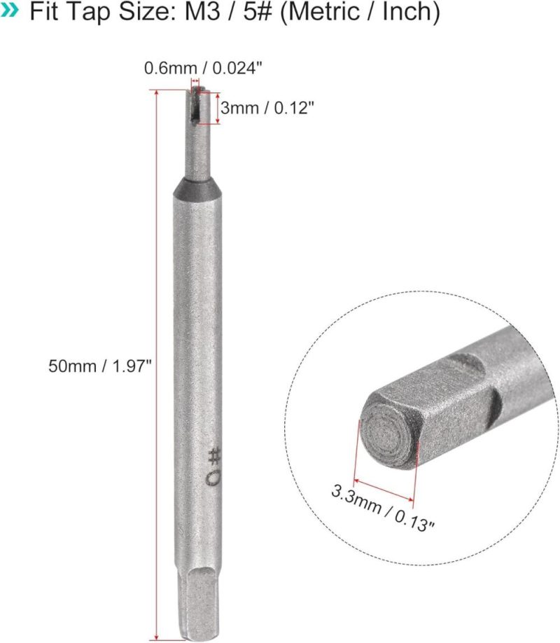 Extracteurs de tarauds M3 / 5# (métrique/pouce), outil de retrait de taraud à vis cassée ou dénudée à 3 cannelures en acier au carbone haute teneur. | Extracteurs de Tarauds