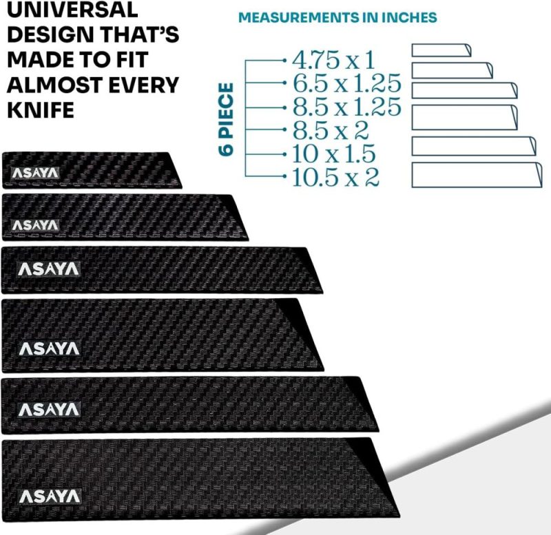 Garde-lames professionnelles – Housses universelles pour lames – Résistance extra, plastique ABS et doublure en feutre sans BPA, non toxique et sûr pour les aliments – Couteaux non inclus (6 pièces) | Étuis de Couteaux