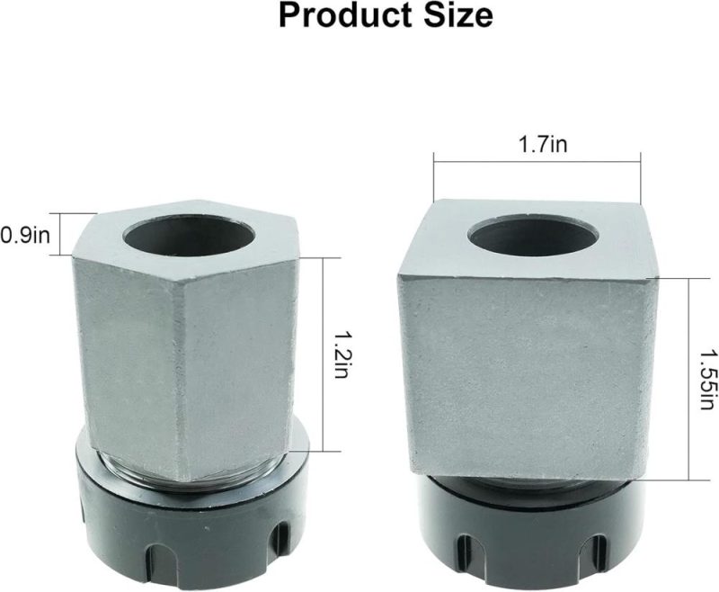 Jeu de 2 pinces à collet ER-32 pour supports de pièces carrées et hexagonales pour machine de découpe et de gravure CNC. | Collets