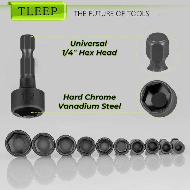 Jeu de 20 embouts de clé à douille pour perceuse à percussion, SAE et métrique, jeu de forets à tête hexagonale de 1/4", jeu de tournevis à douille, acier chrome vanadium, clé à douille à changement rapide, embouts à percussion pour écrous. | Tourne-écrous