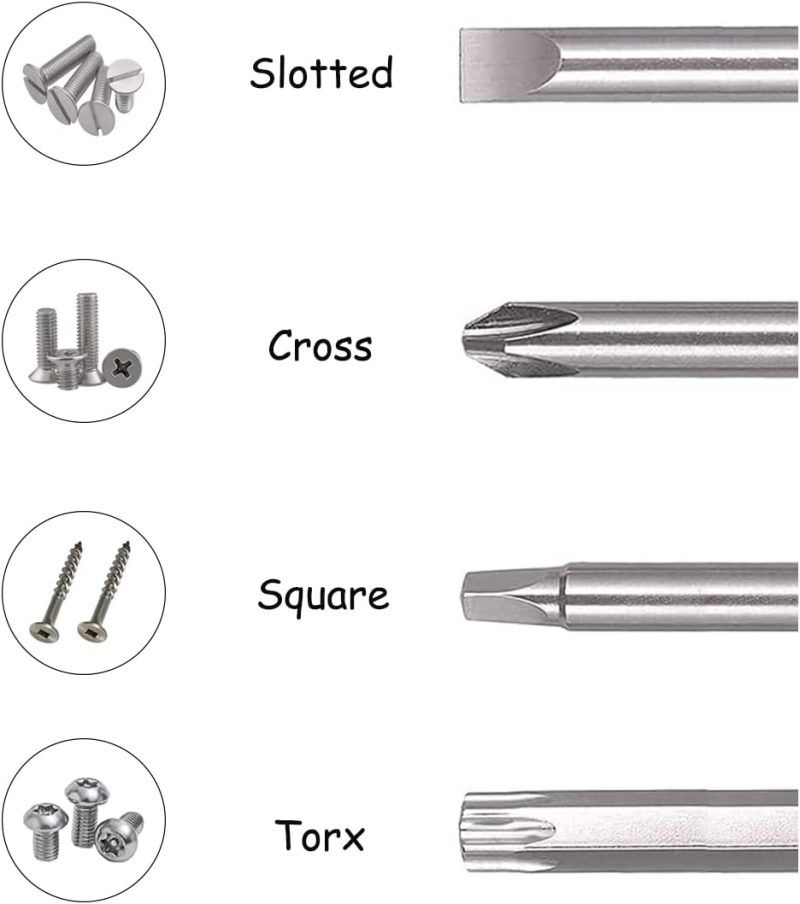 Jeu de 30 pièces de mèches de perceuse magnétiques de 100 mm de long, embouts de tournevis avec tige hexagonale de 1/4 pouce, kit de vis de sécurité en acier S2, outils électriques (embouts fendus + croisés + carrés + Torx). | Verseurs à Embouts Multiples