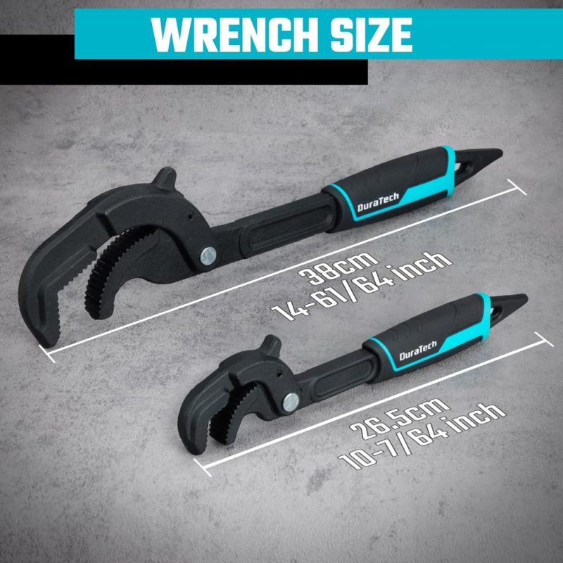 Jeu de clés à molette ajustables multifonctions, 2 pièces, auto-ajustement rapide, prise puissante pour écrous et tuyaux de 14 à 60 mm. | Clé à Pipe