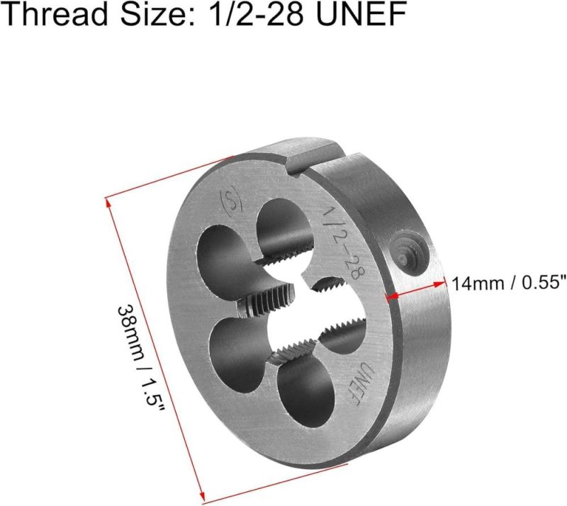 Jeu de clés à molette, fil à 1/2-28 UNEF et support de 38 mm (1-1/2") (compatible avec : fil rond de 26 mm à 38 mm / M12-M16) réglable pour la réparation de filets de boulons. | Filières de Filetage