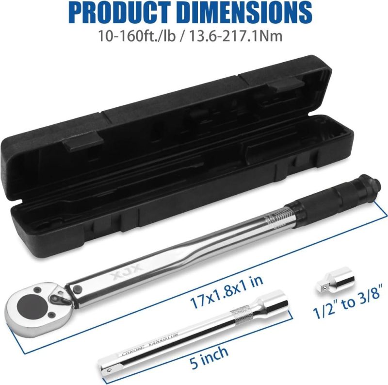 Jeu de clés dynamométriques à cliquet de 1/2 pouce, 10-160Ft-Lb/13,6-217,1Nm | Clés Dynamométriques