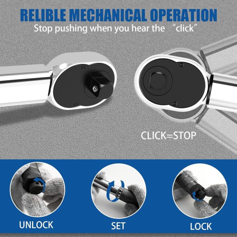 Jeu de clés dynamométriques à cliquet de 1/2 pouce, 10-160Ft-Lb/13,6-217,1Nm | Clés Dynamométriques