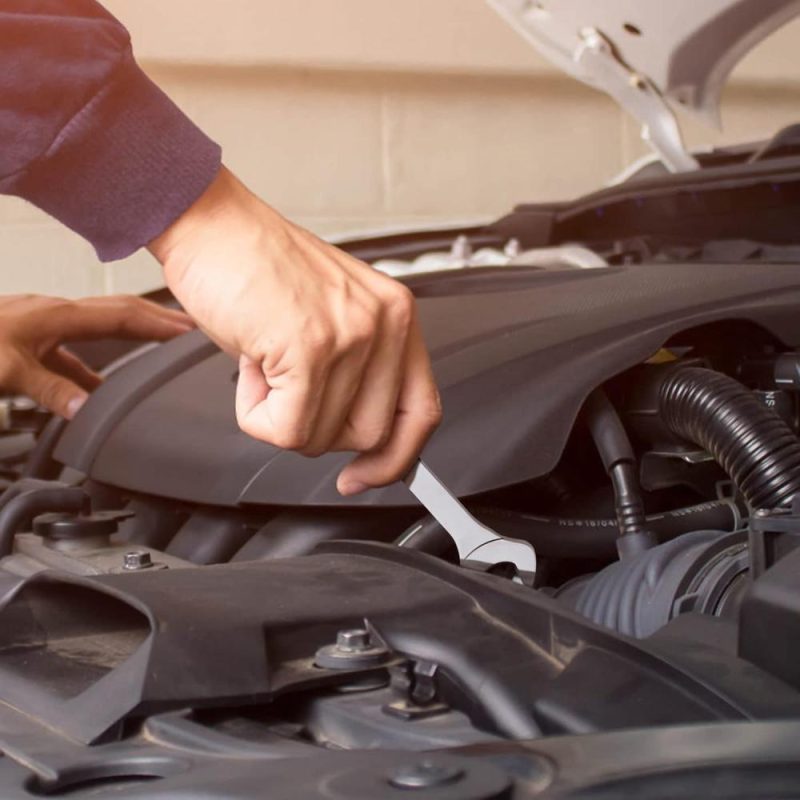 Jeu de clés super fines, 8 pièces, SAE, de 1/4 à 1-1/16, clés à double ouverture, jeu de clés fines avec pochette roulante pour réparations automobiles dans les espaces restreints. | Ouvertes