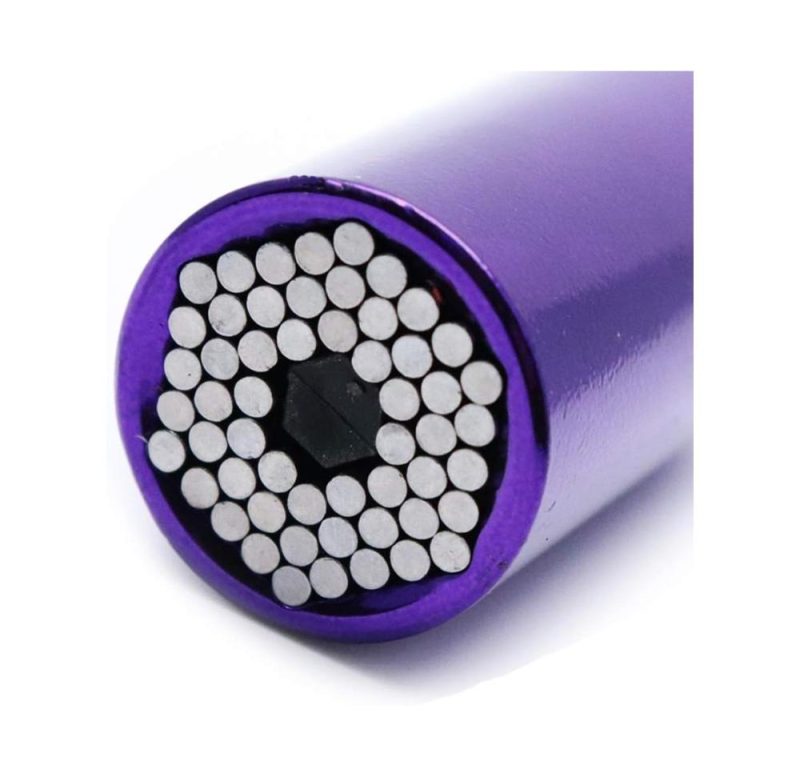 Jeu de douilles universelles, professionnel 7 mm-19 mm / 1/4"-3/4" jeu de douilles à cliquet avec adaptateur pour perceuse électrique, violet | Clé à Douille