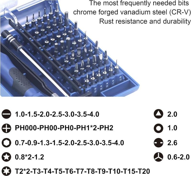 Jeu de mini tournevis avec 42 embouts, kit de tournevis de précision magnétique 45 en 1 avec pincettes et arbre d’extension pour ordinateur portable, PC, téléphone, ordinateur, console de jeux. | Sets de Tournevis