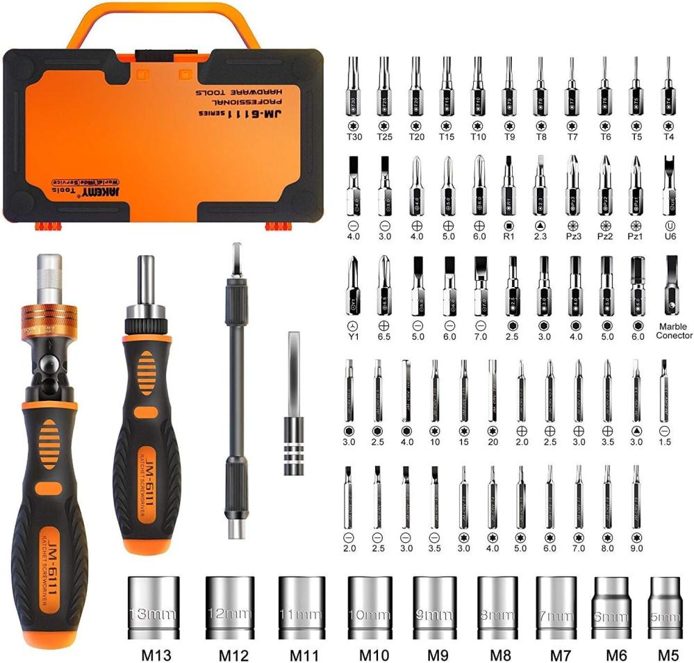 Jeu de tournevis à cliquet de précision, 69 en 1 kit d’outils de réparation domestique, kit de tournevis à cliquet rotatif magnétique pour l’entretien de meubles/voitures/ordinateurs/électronique. | Sets de Tournevis