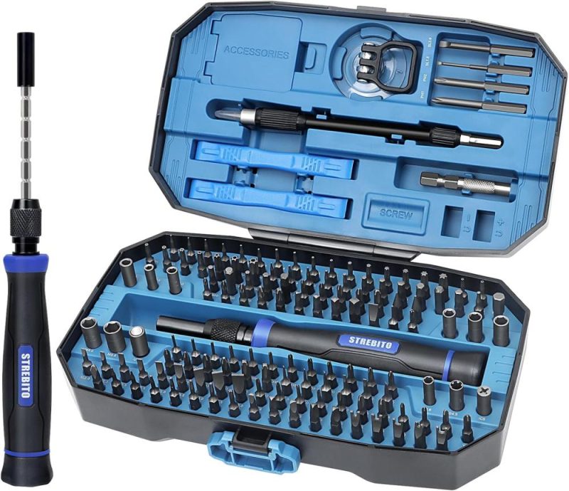 Jeu de tournevis de précision 153 en 1, petit jeu de tournevis magnétique avec étui, kit d’outils de réparation électronique pour ordinateur, portable, iPhone, MacBook, PC, manette PS5, Xbox, RC, bijoutiers, lunettes. | Sets de Tournevis