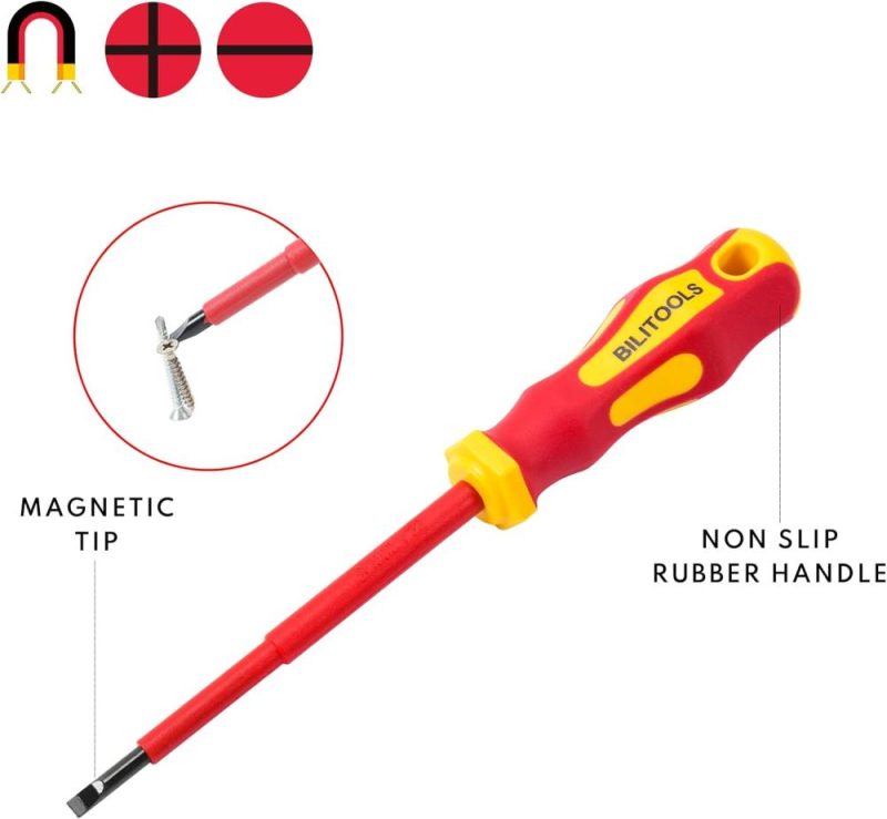 Jeu de tournevis et de pinces isolés, outils électriques 1000V pour électricien avec embouts magnétiques Phillips, fente et Pozidriv. | Sets de Tournevis