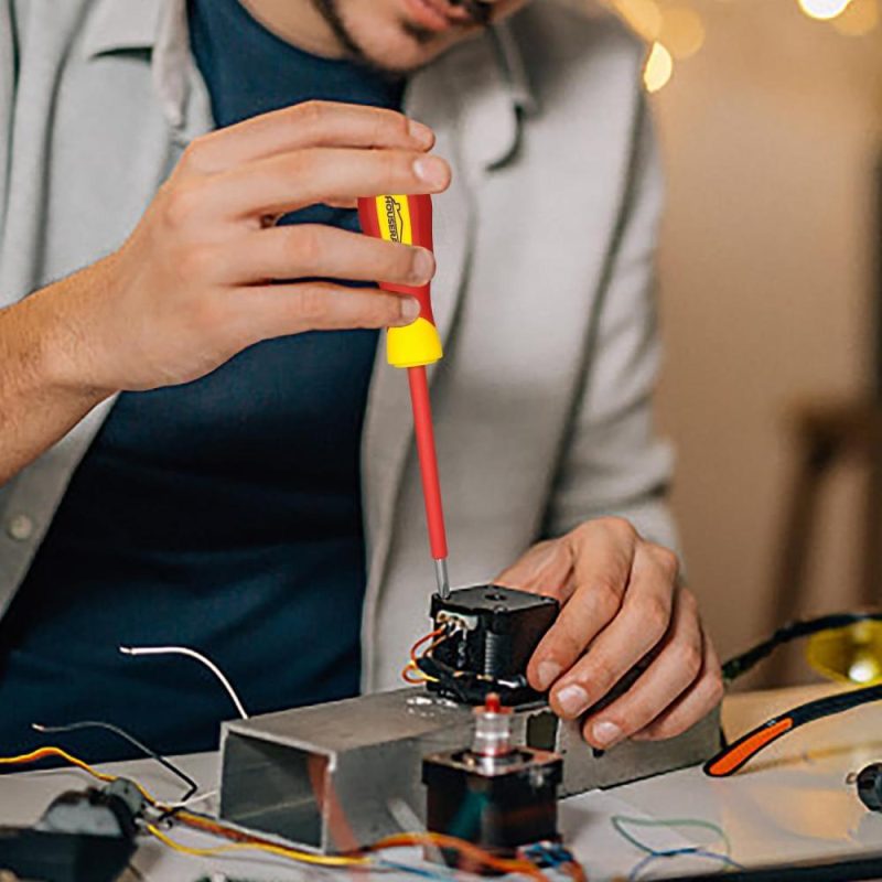 Jeu de tournevis isolés avec étui, ensemble de 8 pièces de tournevis Phillips et à fente robustes, 1000 volts, tournevis à embouts magnétiques, tournevis, idéal pour les électriciens et les travaux de terminaison. | Sets de Tournevis