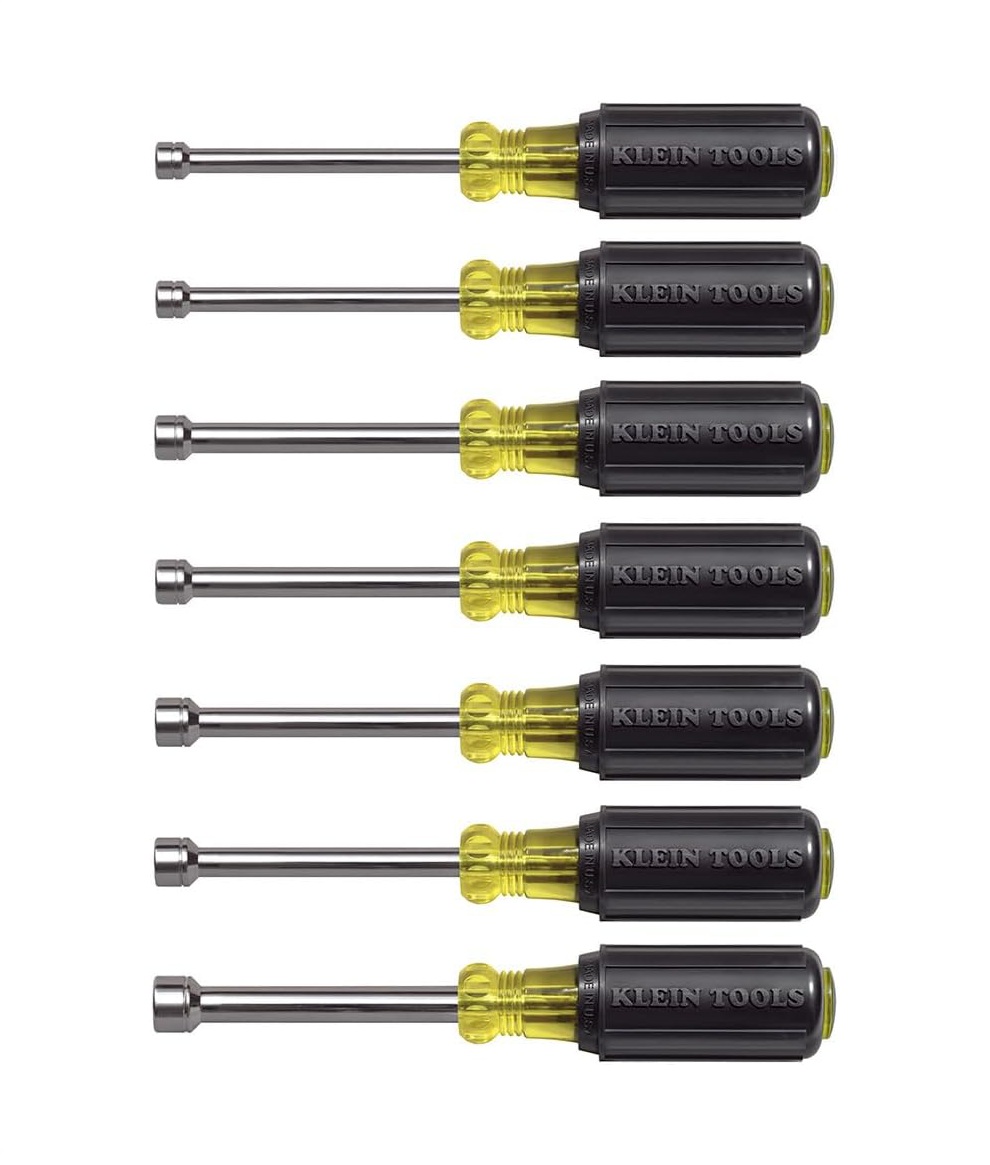 Jeu d’outils 65160, fabriqué aux États-Unis, ensemble de tournevis à douille métriques tailles 5, 5,5, 6, 7, 8, 9 et 10 mm, manches creux plaqués chrome de 3 pouces, 7 pièces. | Tourne-écrous