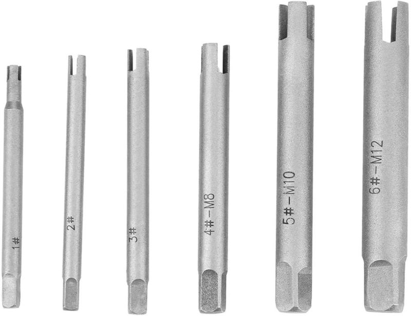 Kit d’extraction de vis Fafeicy Steel Broken Head Taps, ensemble de six pièces pour retirer les vis dénudées (#A 108G/3.8Oz) | Extracteurs de Tarauds