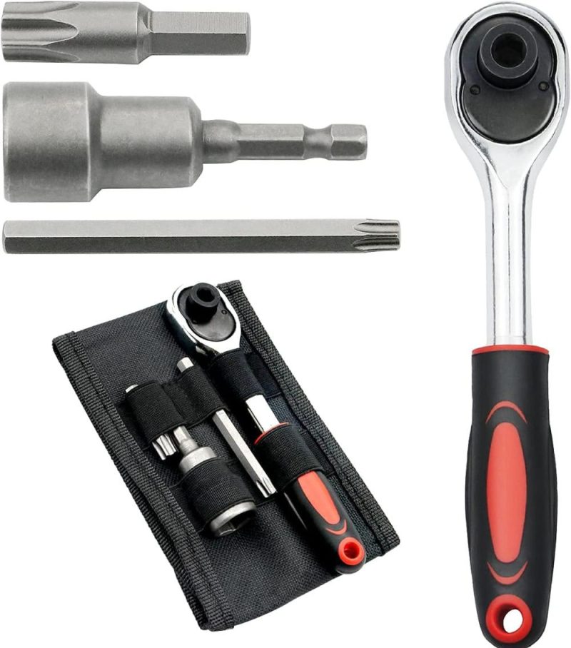 Kit d’outils pour la suppression des portes à toit rigide Torx Remplacer 82214166Ab 68361574Ab Compatible avec Jeep Wrangler Jl Jk Gladiator Rubicon Sahara 2-4 Portes 2007-2021 Toit souple (Rouge) | Couples à Douille et Jeux de Clés à Douille