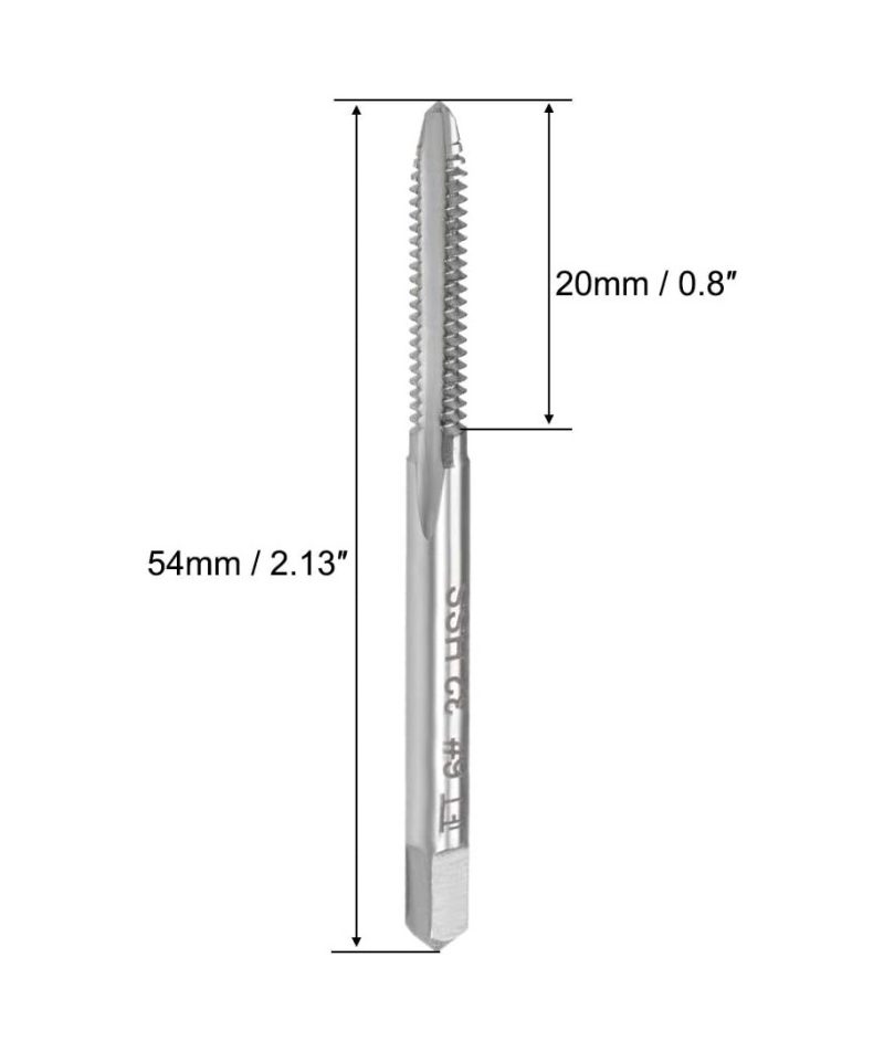 Machine Tap #6-32Unc Filetage 2B Classe 3 Canaux Acier à Haute Vitesse Outil de Taraudage 2Pcs | Tarauds de Filetage