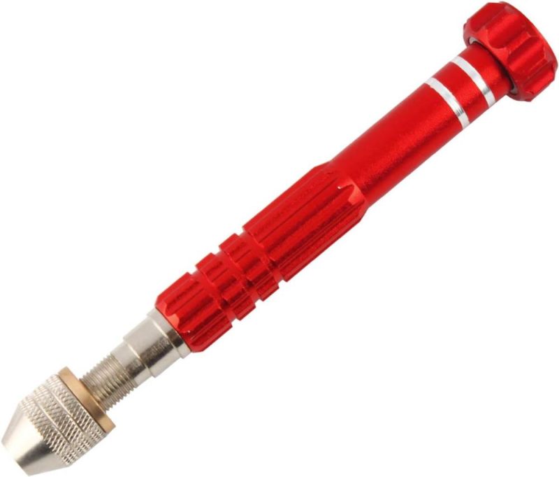 Mandrin à main de précision, adaptateur mini sans clé, mandrin à 3 mors, pour forets micro de 0" à 1/8" Sdzkq-02 (Rouge) | Étaux