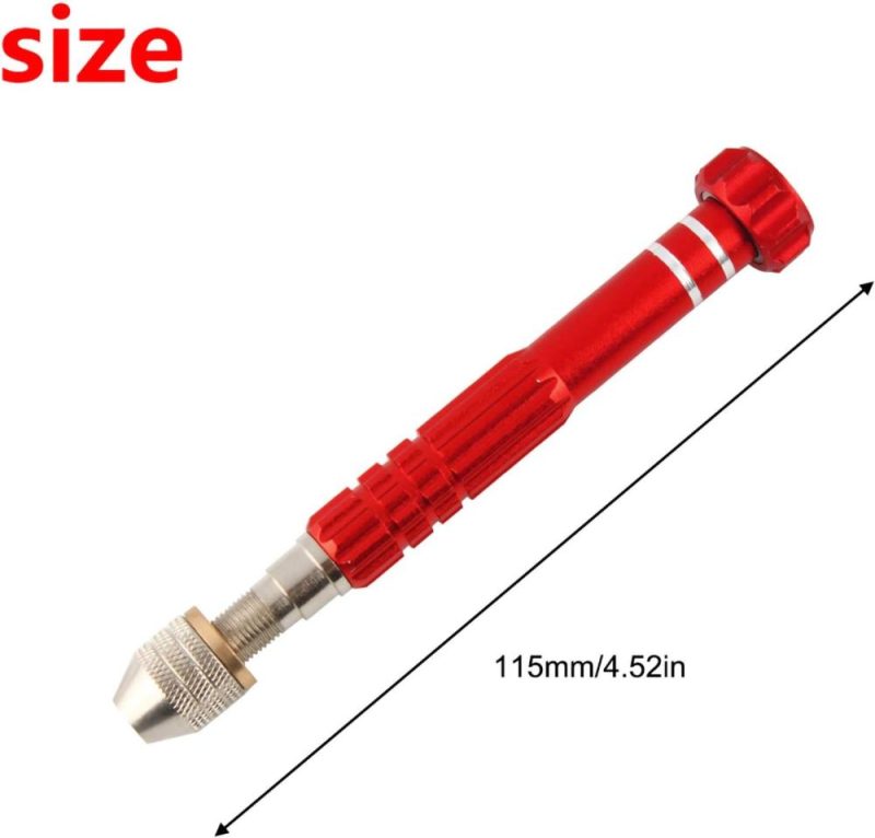 Mandrin à main de précision, adaptateur mini sans clé, mandrin à 3 mors, pour forets micro de 0" à 1/8" Sdzkq-02 (Rouge) | Étaux