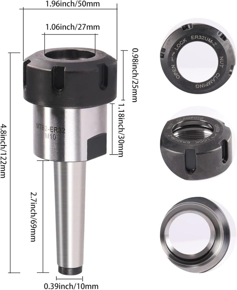 Mt2 Er32Um M10 Morse Cone Collet Mandrin Outil Porte-outil | Collets