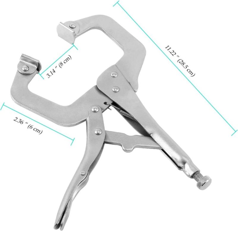 Ningwaan 6 Pack Pince C à Verrouillage de 11 Pouces, Pince C Robuste à Verrouillage, Pince C Avec Patins Pivotants, Pince à Vis en Nickel Ajustable Pour le Travail du Bois, le Soudage, les Artisans, la Maison, l’Atelier | Pinces-étaux et Pinces de Blocage