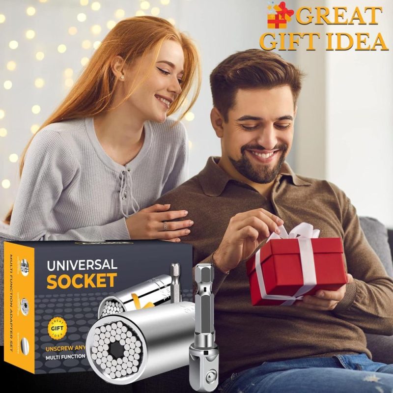 Outils à douille universels Cadeaux pour hommes, cadeaux pour papa, petits cadeaux pour les chaussettes de Noël, cadeaux de Noël pour hommes, lui, papa, petit ami, père, mari, outils de mécanicien pour les hommes qui ont tout, gadgets sympas. | Couples à Douille et Jeux de Clés à Douille