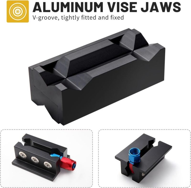 Patin de mâchoire de vise en nylon de 4", patin réversible magnétique, couverture douce pour mâchoires de vice, adapté pour la protection de la bouche de vise multi-usages professionnelle à brancher sur tout vise en métal de bureau, noir. | Étaux