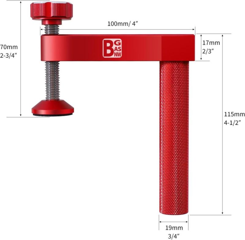 Pince à chien de banc, 3/4 pouce (19 mm) robuste et non marquant, trous de chien de banc pour accessoires de table de travail en menuiserie, pinces à bois, outils à main. | Pinces